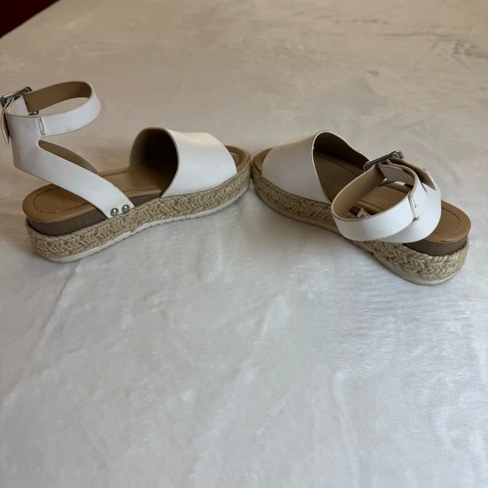 Soda White Wedge Sandals